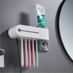 NIB Multi-Toothbrush sanitizer with toothpaste dispenser